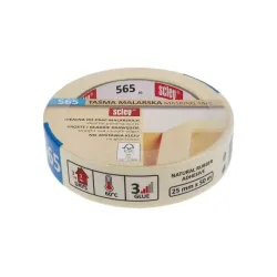 Masking tape - White rubber - 25 mm x 50 m