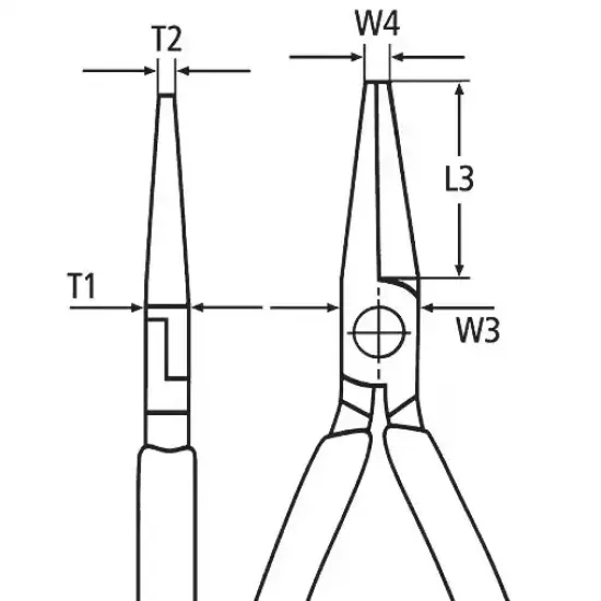 Long Reach Needle Nose Pliers With transverse profiles - 280 mm - 28 71 280