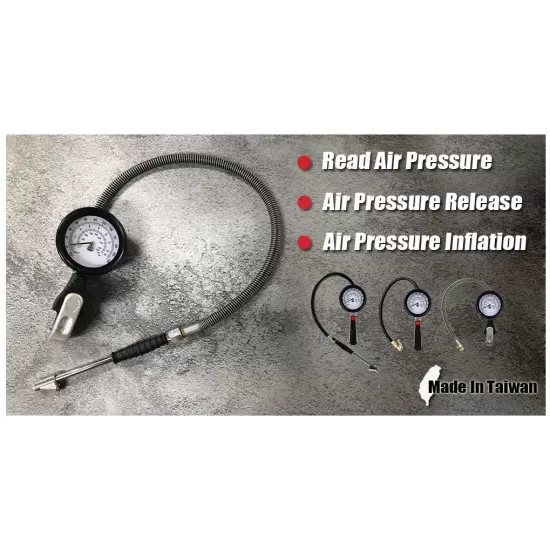 Professional Tire Inflator With Pressure Diaphragm Gauge - ZN308-3-1