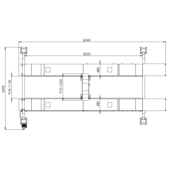Four-post hydraulic car lift - Manual lock - 5 t - 4SF-5000B