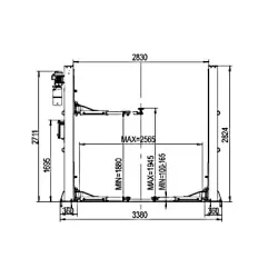 Two-post hydraulic car lift - Manual lock - 4 t