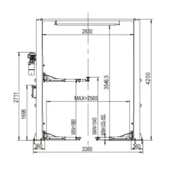 Two-post hydraulic car lift - Electric lock - 4 t