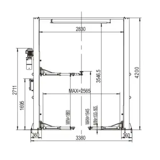 Two-post hydraulic car lift - Electric lock - 4 t - SF-C4000ES