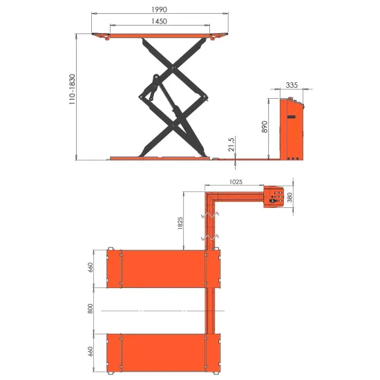Hydraulic scissor car lift- 3 t - SF-F3000
