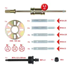 Heavy Duty Wheel Hub Puller Brake Drums Drive Shaft Removal Tool Set - 30 pcs