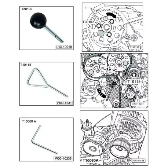 Комплект за зацепване на двигатели - Audi, VW, Seat, Skoda 1.2, 1.4, 1.9, 2.0 TDI - CK1747