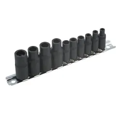 Вложки за метчици - Магнитни - 1/4" & 3/8" - Комплект на релса - 10 бр.