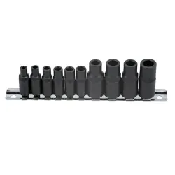 Вложки за метчици - Магнитни - 1/4" & 3/8" - Комплект на релса - 10 бр.