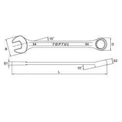 Pro-Line Combination Wrench 15° Offsett