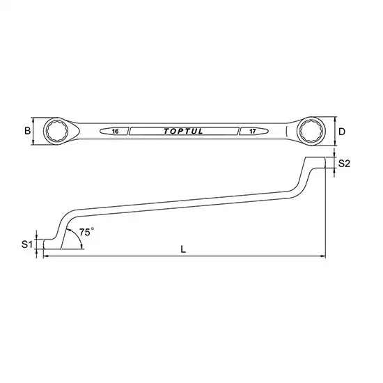 Double Ring Wrench 75° Offset - AAEI