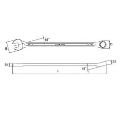 Extra Long Combination Wrench 15° Offset 