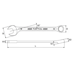 Super-Torque Combination Wrench 15° Offset