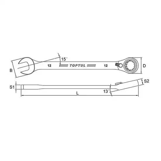 Pro-Series Reversible Ratchet Combination Wrench - ABAF