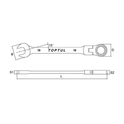 Flexible Ratchet Combination Wrench 