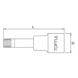 Накрайник - Шлиц на вложка - Удължен - M14 - 1/2"