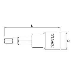 Hex Bit Sockets - 180 mm (Satin Chrome Finished) - 1/2"