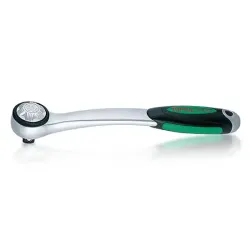 Curved Reversible Compact-Head Ratchet Handle with Quick Release - 3/8"