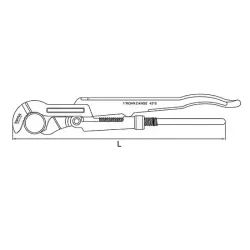 Pipe Wrench (45° Swedish model pipe wrench with S-shaped jaw) - 440 mm