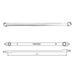 Flat Type Extra-Long Double Ring Wrench Set - Storage Rack