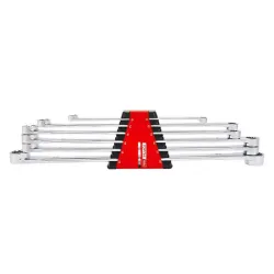 Flat Type Extra-Long Double Ring Wrench Set - Storage Rack