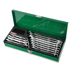 Pro-Series Reversible Ratchet Combination Wrench Set - 12 pcs