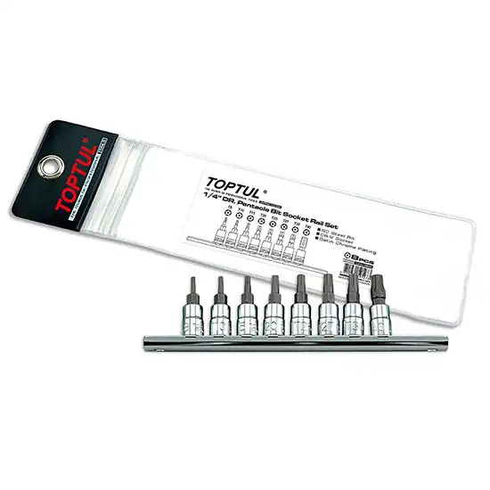 Pentacle Bit Socket Rail Set 1/4" dr. - 8 pcs - GAAG0805