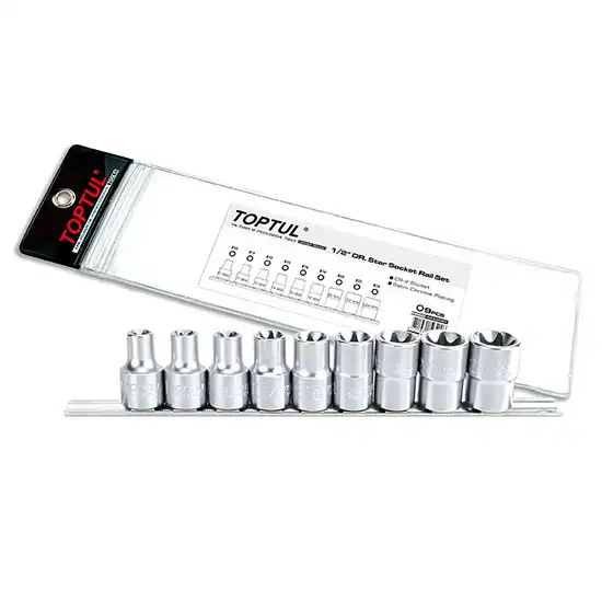 Star Socket Rail Set - 1/2" dr. - 9 pcs - GAAG0901
