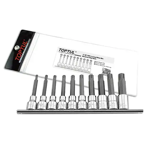 Long Ribe Bit Socket Rail Set - 1/2" dr. - 10 pcs - GAAG1003