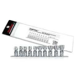 Flexible Universal Socket Rail Set 3/8" dr. 12 pt. - 10 pcs 