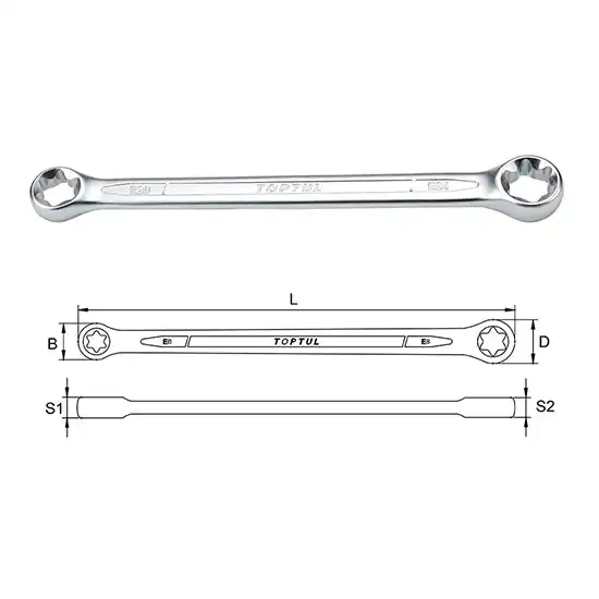 Вложки и ключове Торкс - 1/2" & 1/4" - Комплект - В модулна подложка - 23 бр. - GAAT2302