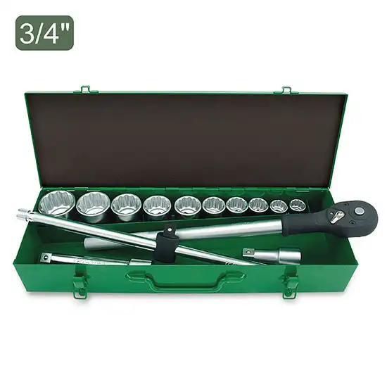 Professional Grade - 3/4" 12 pt. Flank Socket Set - 14 pcs - GCAD1406