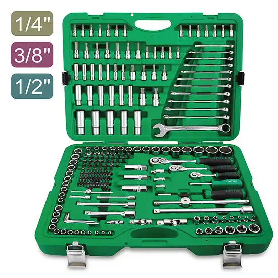 Flank Socket Wrench Set - 216 pcs - 1/4", 3/8", 1/2" - GCAI216R