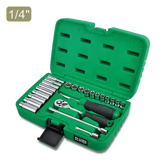 Professional Grade 1/4" Flank Socket Set - 24 pcs - GCAI2403