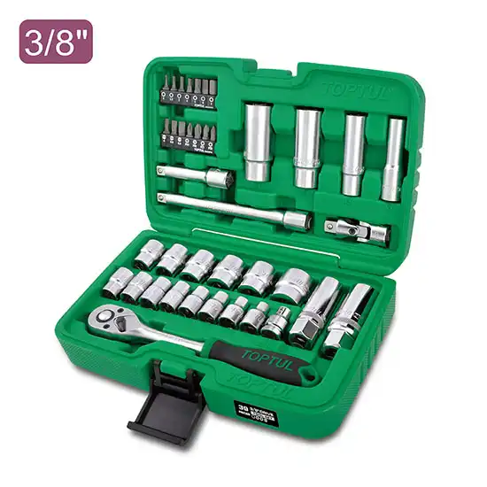 Professional Grade 3/8" Flank Socket Set - 39 pcs - GCAI3901