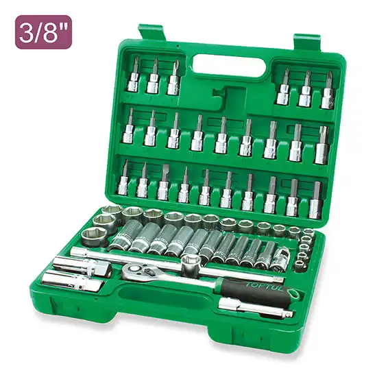Professional Grade 3/8". Flank Socket Set - 60 pcs - GCAI6001