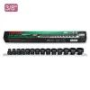 DR. Stubby 6PT Impact Socket Rail Set 3/8" dr. - 14 pcs - GDBU1401