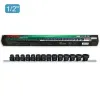 DR. Stubby 6PT Impact Socket Rail Set 1/2" dr. - 14 pcs - GDBU1402