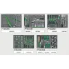 Количка за инструменти - 7 отделения - 5 оборудвани (261 инструмента) - GE-26103