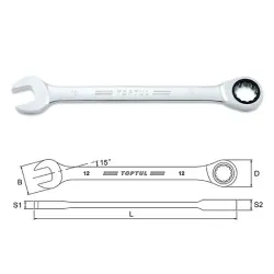 Pro-Series Ratchet Combination Wrench Set  - 12 pcs