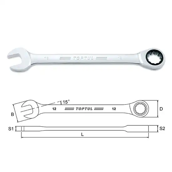 Pro-Series Ratchet Combination Wrench Set  - 12 pcs - GEA1214