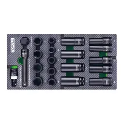 6PT Flank Impact Socket Set 1/2" - 21 pcs