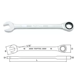 Pro-Series Ratchet Combination Wrench Set - 12 pcs