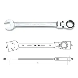 Pro-Series Flexible Ratchet Combination Wrench Set - 12 pcs