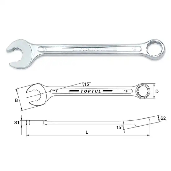 15° Offset Super-Torque Dynamic Combination Wrench Set - GPAQ1402