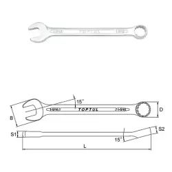 15° Offset Standard Combination Wrench Set - 16 pcs