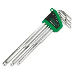 Extra Long Type Ball Point Hex Key Wrench Set - 9 pcs