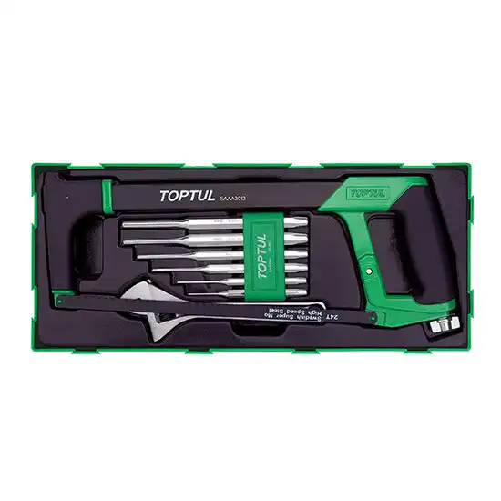 Hacksaw, Adjustable Wrench & Pin Punch Set - 8 pcs - GTB0808