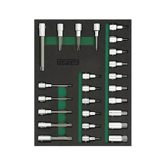 Накрайници и вложки - 1/2" - Комплект - В модулна подложка - 25 бр. - GVB2503