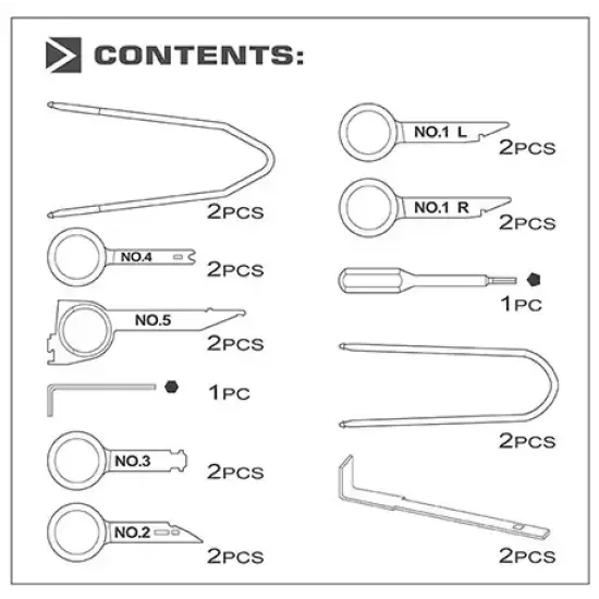 Radio Removal Tool Set - 20 pcs - JGAA2001