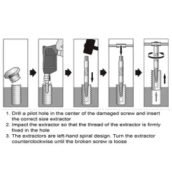 Screw Extractor Set - 5 pcs